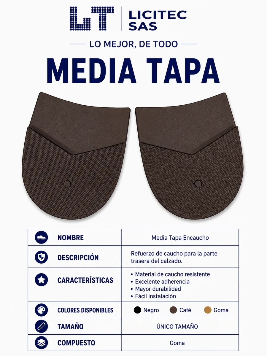 Tapa referencia Media Tapa Encaucho de LICITEC S.A.S.